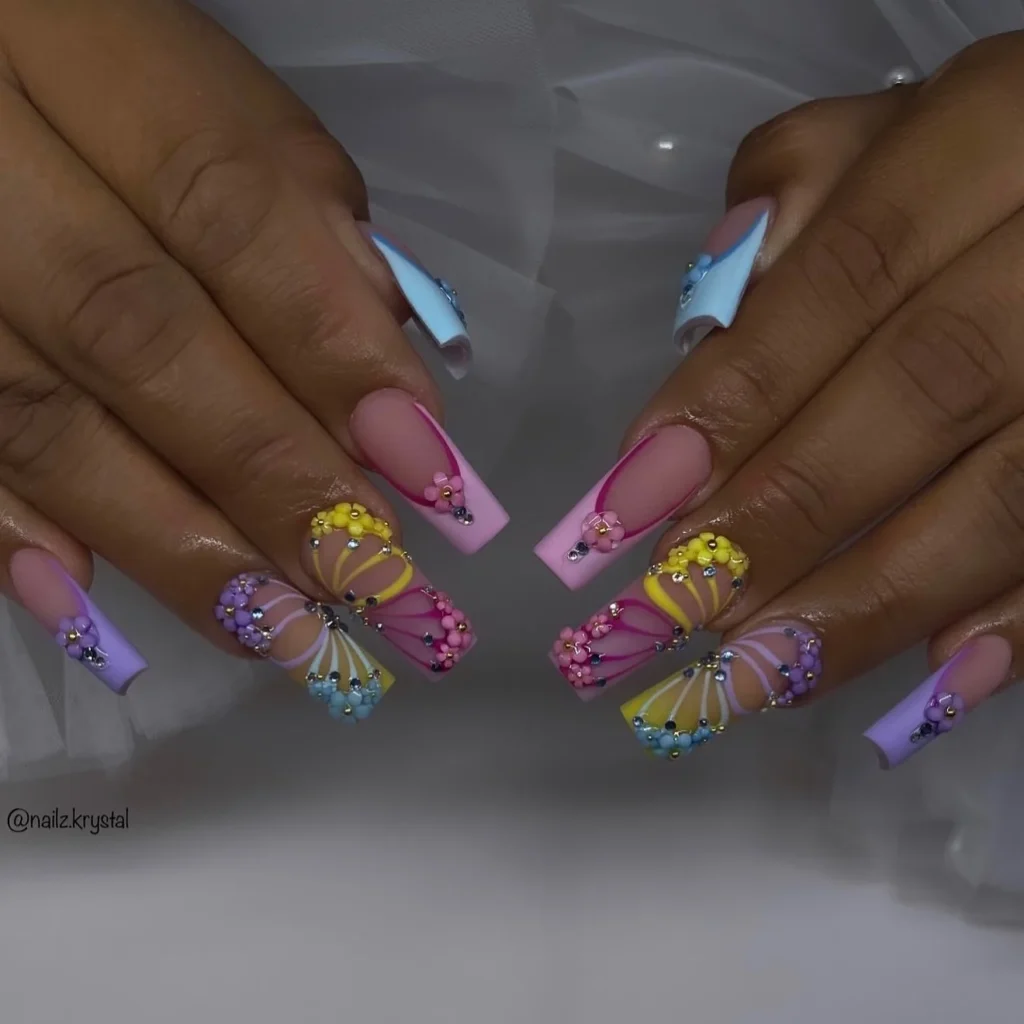 colorful spring nails