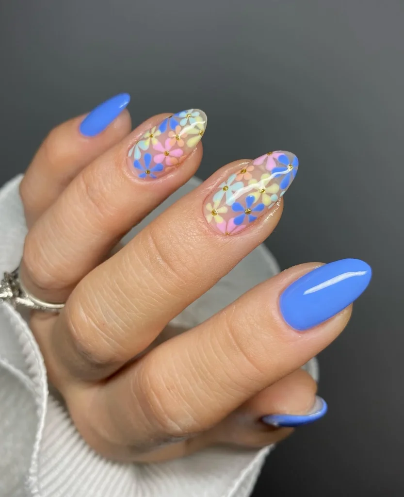blue spring nails